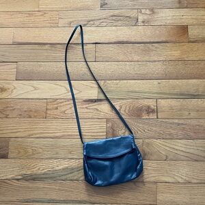 Navy Blue Leather Crossbody Bag